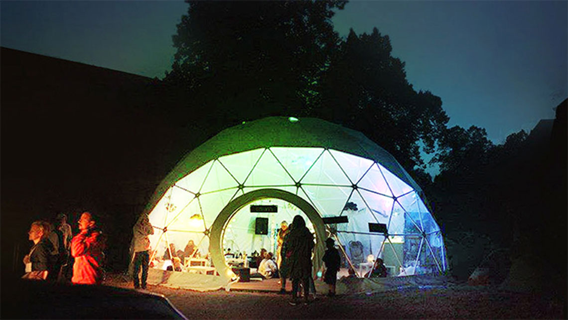 Sfera is a spherical tent/mobile café that is used to reach people in Poland and other parts of Europe
